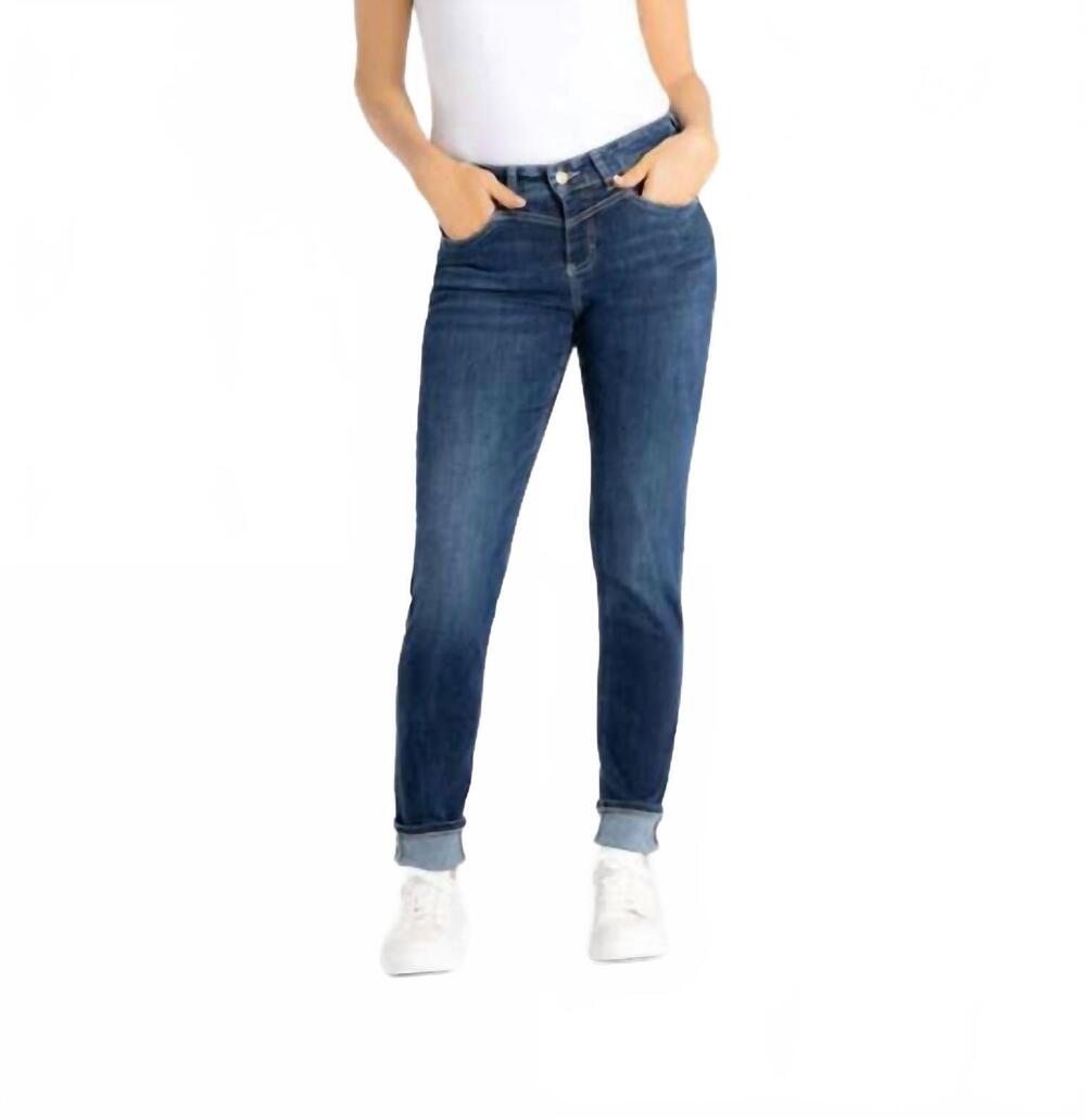 NEW MAC rich slim jeans in dark blue net wash